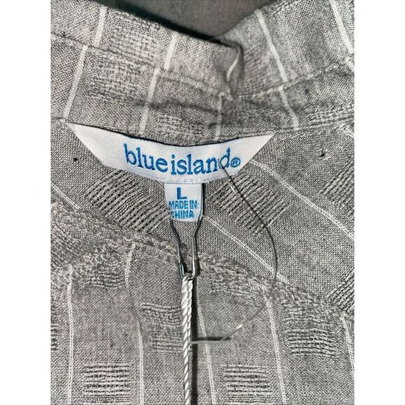 BLUE ISLAND WOMEN 'S LONG SLEEVE LOSE FIT BUTTON DOWN DRESS SIZE L - Picture 7 of 11